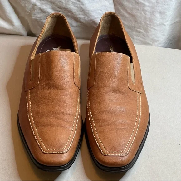 Bruno Magli Raging Collection Made in Italy Tan Leather Loafers Sz 13 Summer - Picture 8 of 16